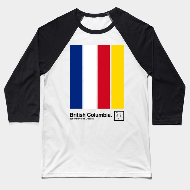 British Columbia // Original Minimalist Artwork Poster Design Baseball T-Shirt by DankFutura